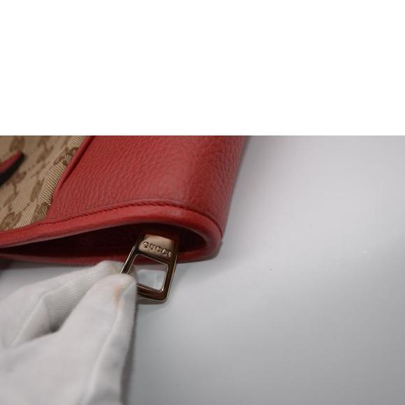 Gucci Line GG Leather Canvas Tote Bree Red - Picture 9 of 10